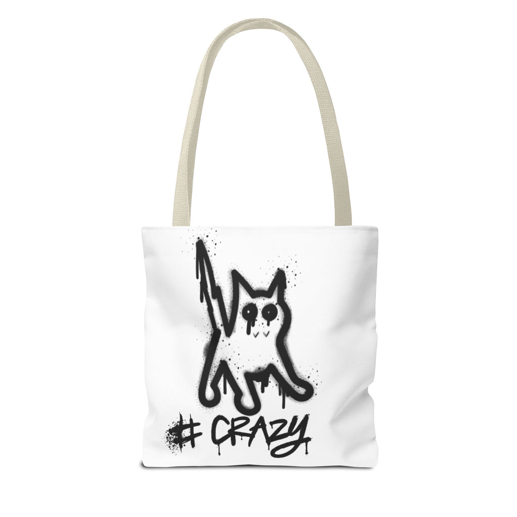 Crazy Cat Tote Bag - Whimsical AOP Design for Cat Lovers