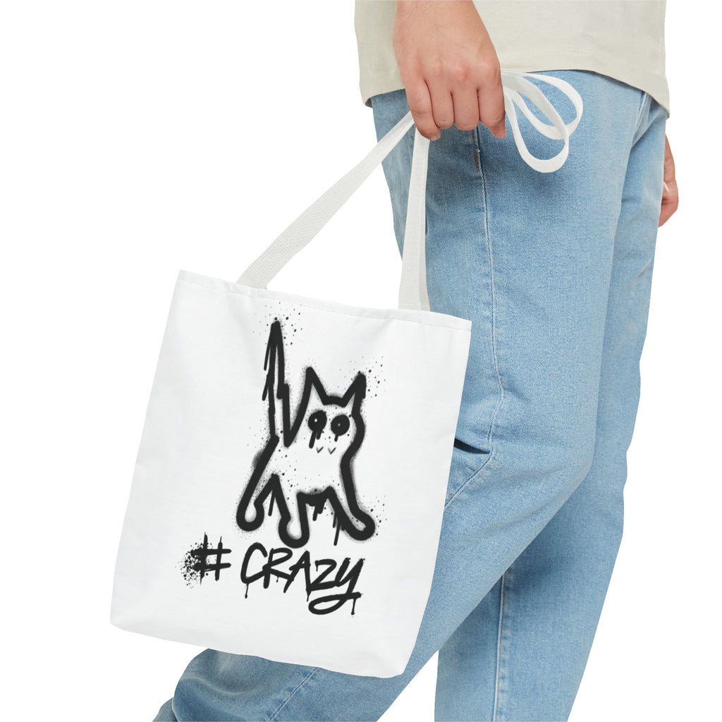 Crazy Cat Tote Bag - Whimsical AOP Design for Cat Lovers