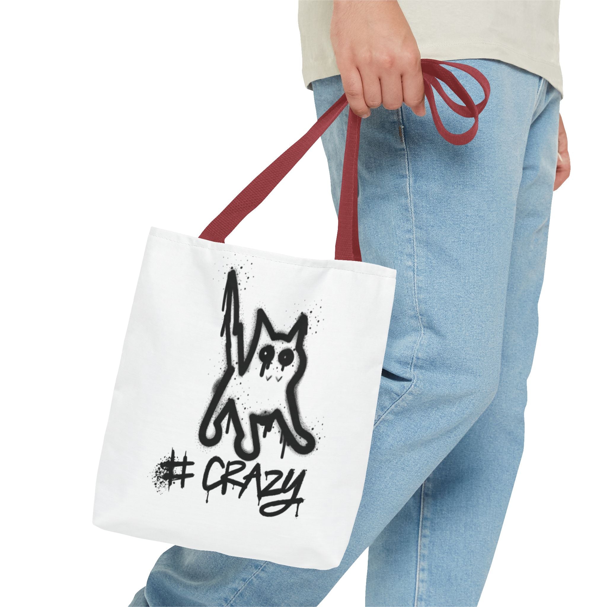 Crazy Cat Tote Bag - Whimsical AOP Design for Cat Lovers
