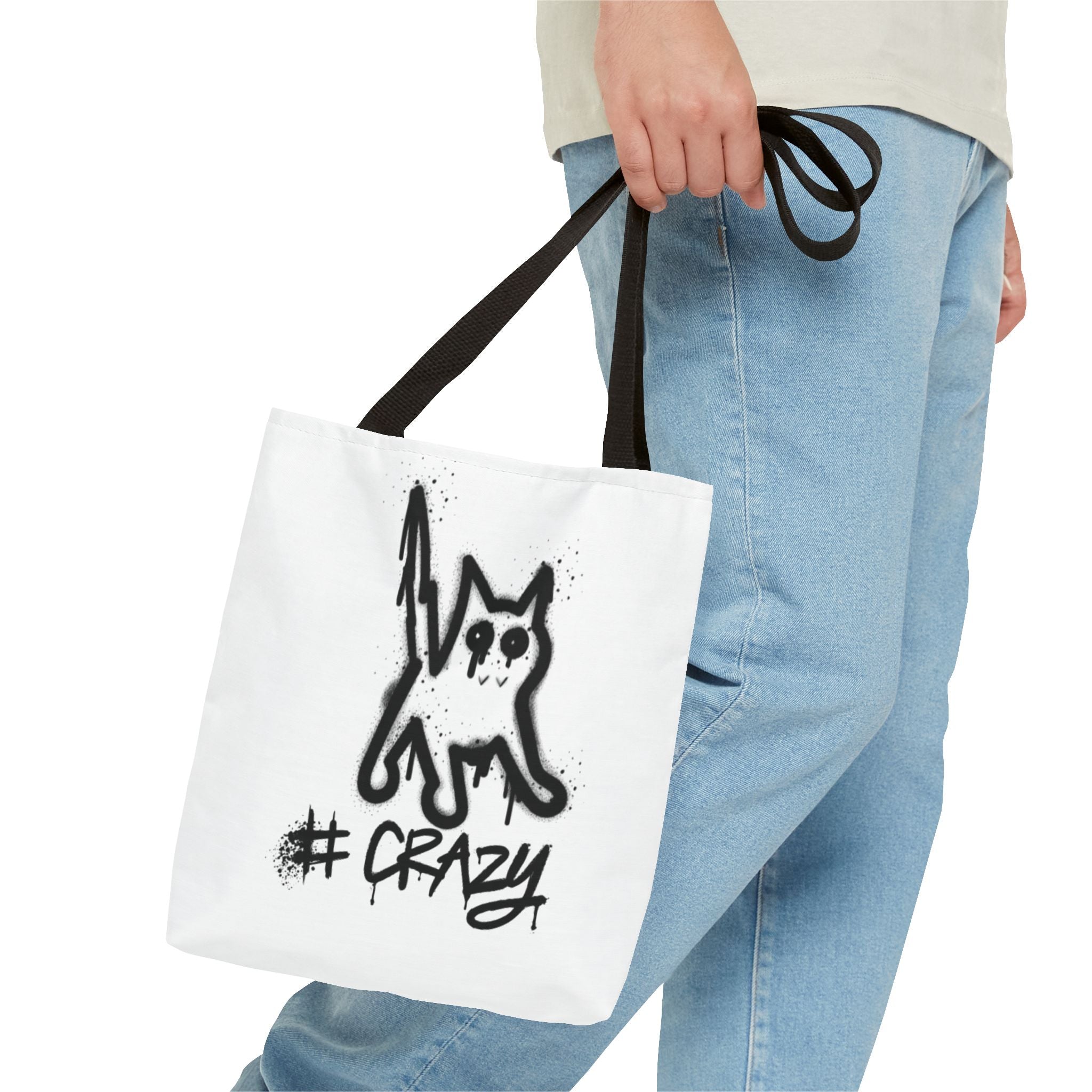 Crazy Cat Tote Bag - Whimsical AOP Design for Cat Lovers