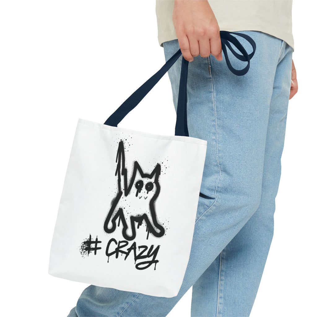 Crazy Cat Tote Bag - Whimsical AOP Design for Cat Lovers